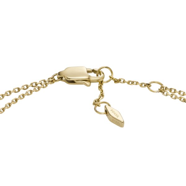 Fossil Sawyer Open Heart Gold-Tone Stainless Steel Chain Bracelet - Preorder