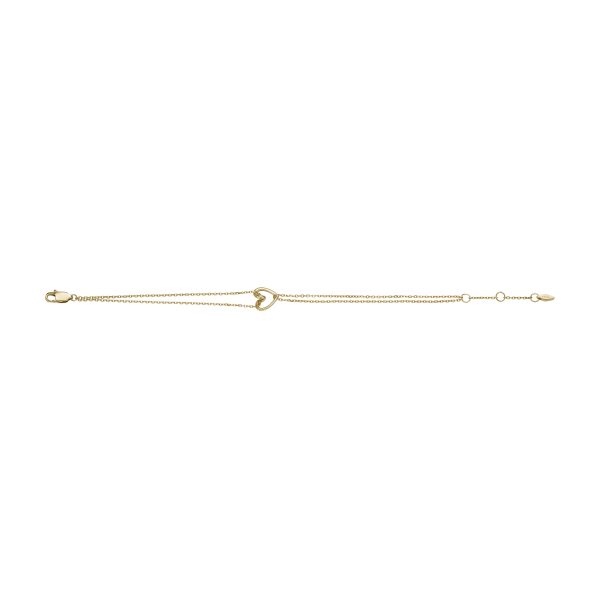 Fossil Sawyer Open Heart Gold-Tone Stainless Steel Chain Bracelet - Preorder