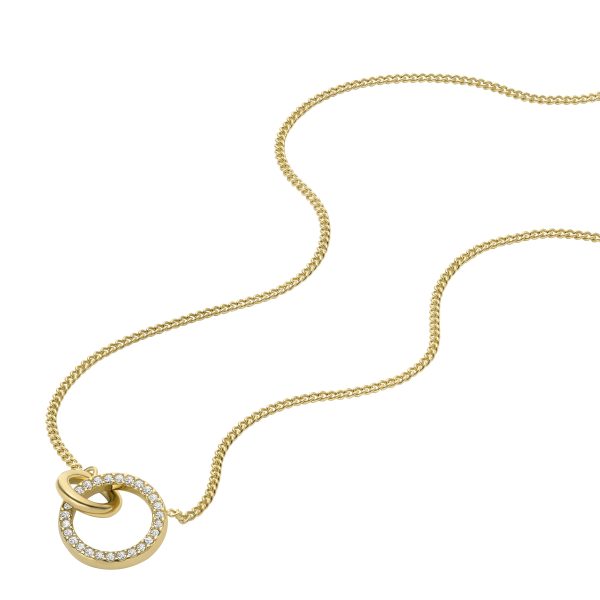 Fossil Hazel Icons Gold-Tone Stainless Steel Pendant Necklace - Preorder