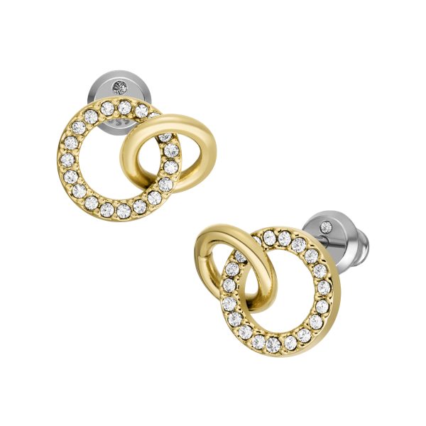 Fossil Hazel Icons Gold-Tone Stainless Steel Stud Earrings - Preorder