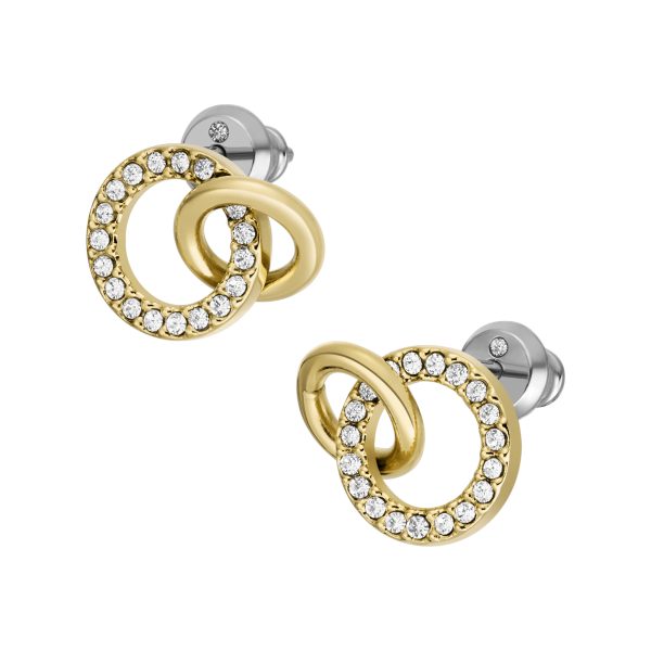 Fossil Hazel Icons Gold-Tone Stainless Steel Stud Earrings - Preorder