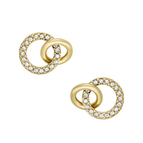 Fossil Hazel Icons Gold-Tone Stainless Steel Stud Earrings - Preorder