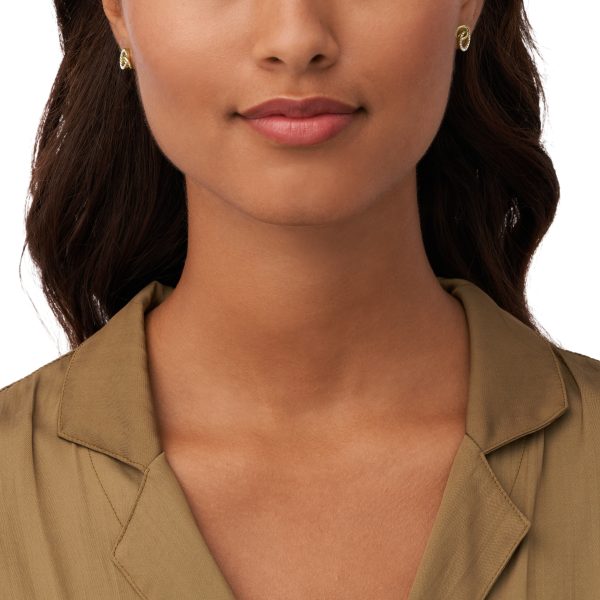 Fossil Hazel Icons Gold-Tone Stainless Steel Stud Earrings - Preorder