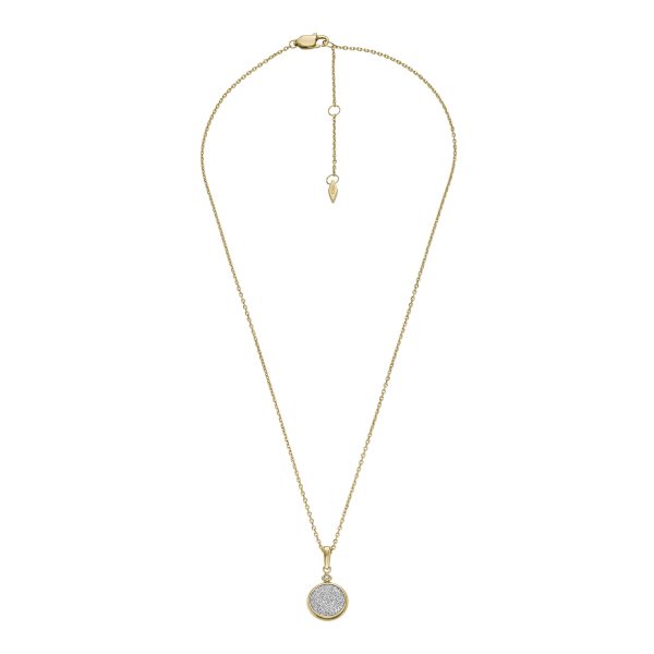 Fossil Hazel Glitz Paper Gold-Tone Stainless Steel Pendant Necklace - Preorder