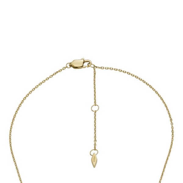 Fossil Hazel Glitz Paper Gold-Tone Stainless Steel Pendant Necklace - Preorder