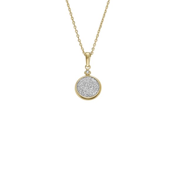 Fossil Hazel Glitz Paper Gold-Tone Stainless Steel Pendant Necklace - Preorder