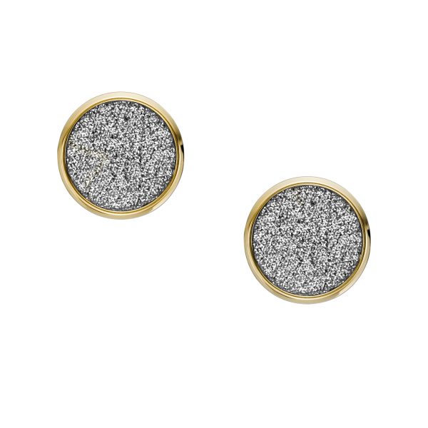 Fossil Hazel Glitz Paper Gold-Tone Stainless Steel Stud Earrings - Preorder