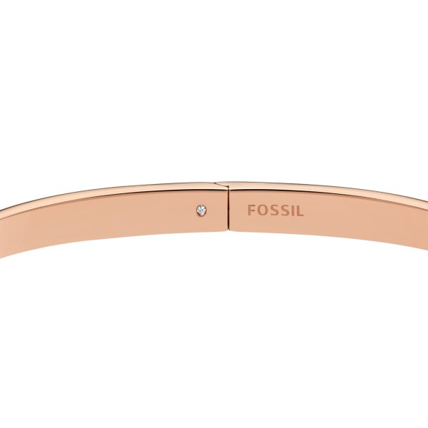 Fossil Hazel Glitz Cuff Rose Gold-Tone Stainless Steel Cuff Bracelet - Preorder