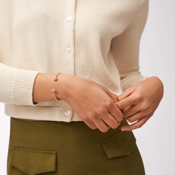 Fossil Hazel Glitz Cuff Rose Gold-Tone Stainless Steel Cuff Bracelet - Preorder
