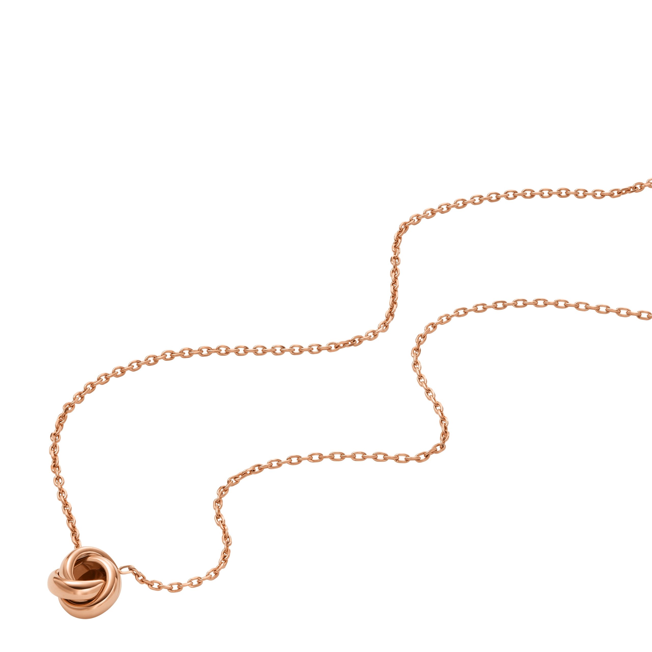 Fossil Sawyer Love Knot Rose Gold-Tone Stainless Steel Station Necklace - Preorder - Image 6