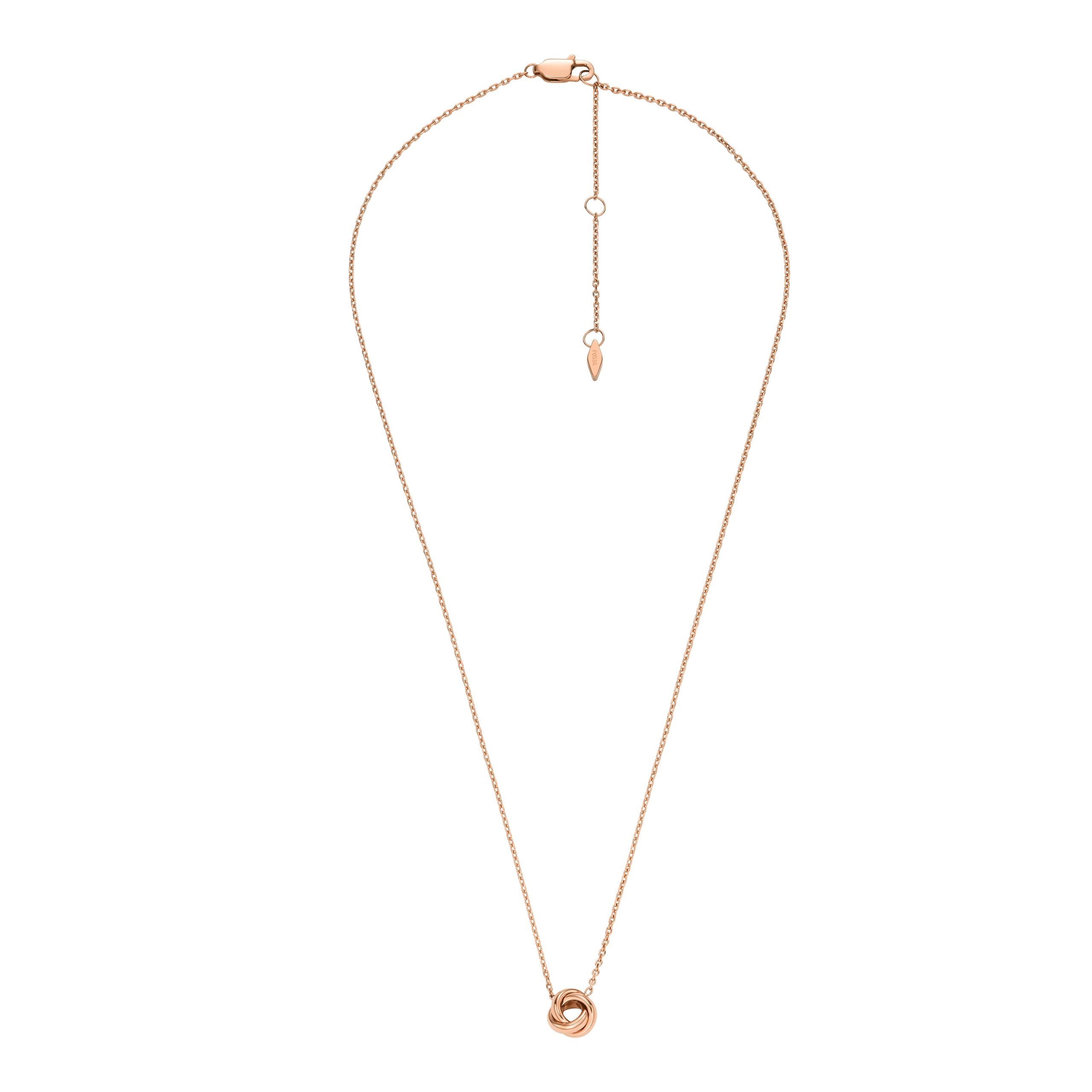 Fossil Sawyer Love Knot Rose Gold-Tone Stainless Steel Station Necklace - Preorder - Image 7