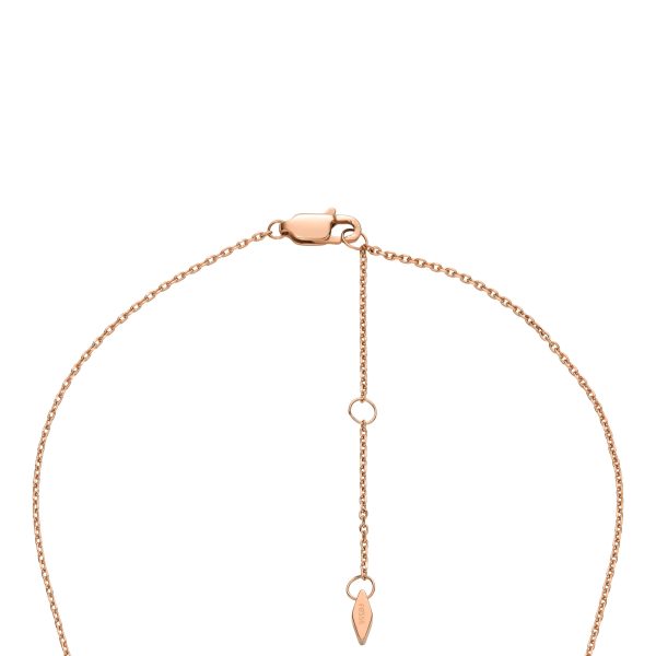 Fossil Sawyer Love Knot Rose Gold-Tone Stainless Steel Station Necklace - Preorder
