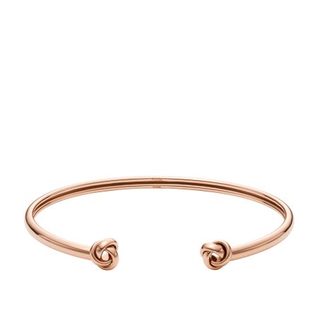 Fossil Sawyer Love Knot Rose Gold-Tone Stainless Steel Cuff Bracelet - Preorder