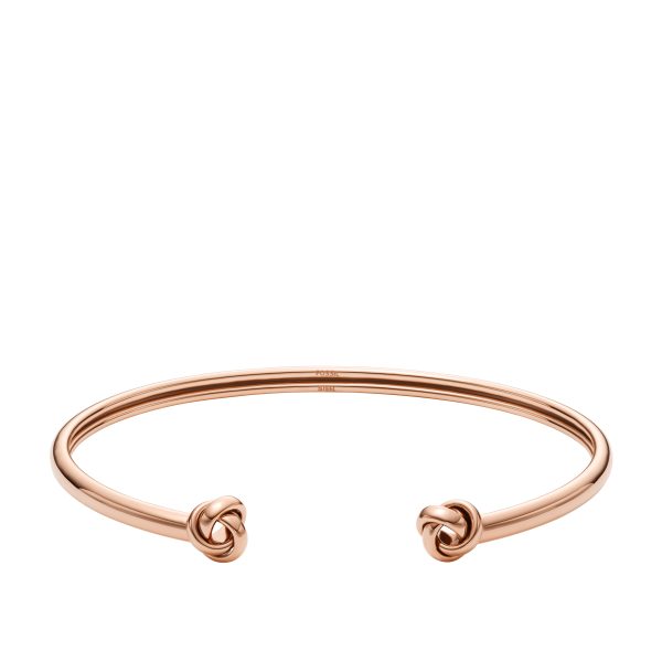 Fossil Sawyer Love Knot Rose Gold-Tone Stainless Steel Cuff Bracelet - Preorder