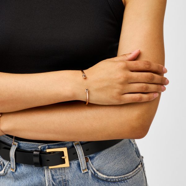 Fossil Sawyer Love Knot Rose Gold-Tone Stainless Steel Cuff Bracelet - Preorder