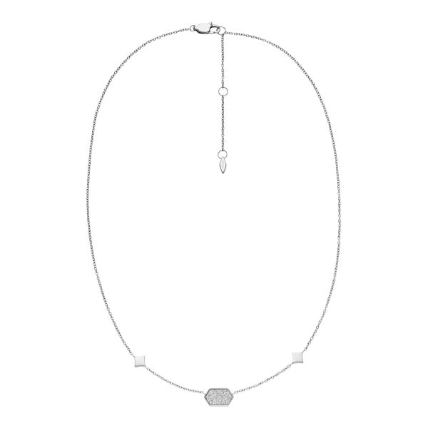 Fossil Hazel Paper Glitz Stainless Steel Station Necklace - Preorder