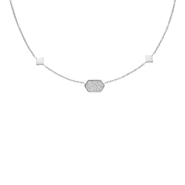 Fossil Hazel Paper Glitz Stainless Steel Station Necklace - Preorder