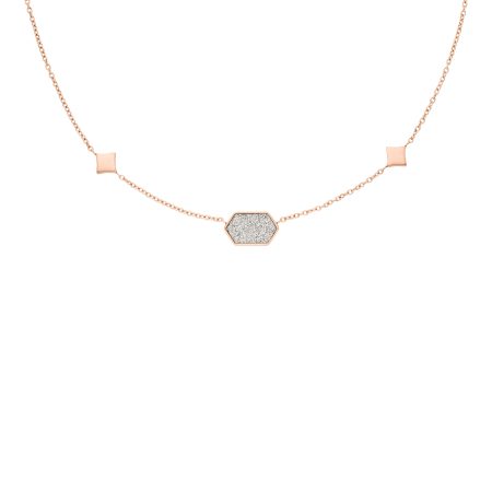 Fossil Hazel Paper Glitz Rose Gold-Tone Stainless Steel Station Necklace - Preorder