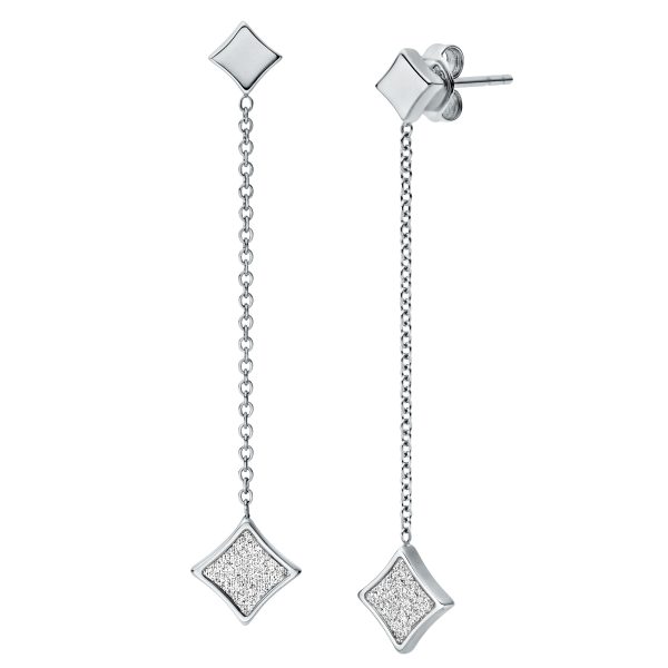 Fossil Hazel Paper Glitz Stainless Steel Drop Earrings - Preorder