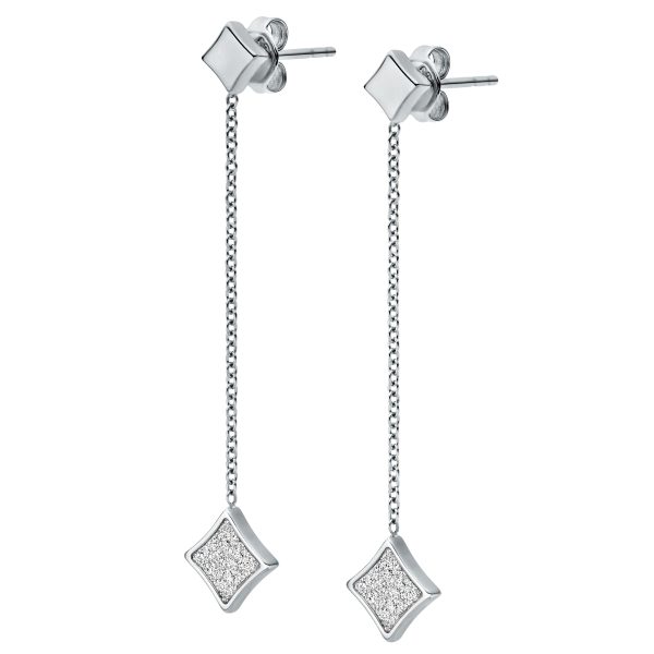 Fossil Hazel Paper Glitz Stainless Steel Drop Earrings - Preorder