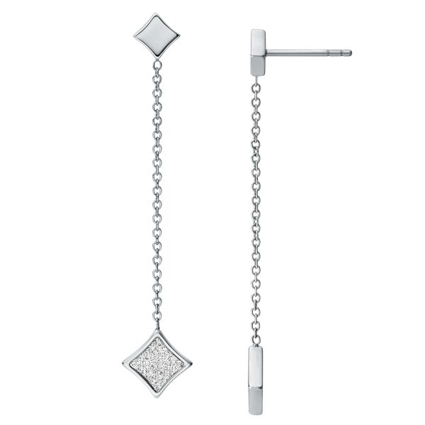 Fossil Hazel Paper Glitz Stainless Steel Drop Earrings - Preorder