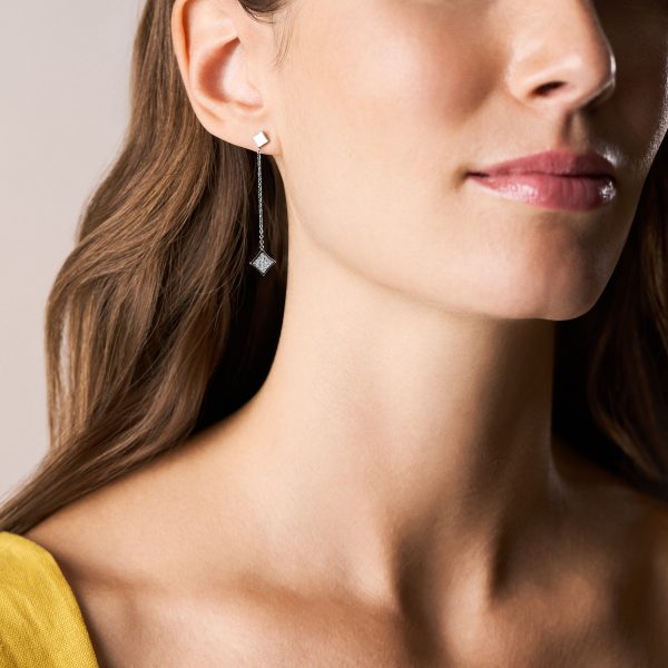 Fossil Hazel Paper Glitz Stainless Steel Drop Earrings - Preorder