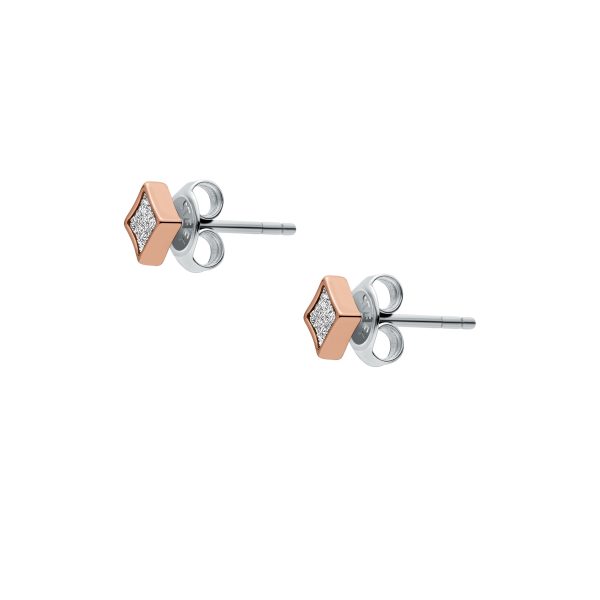 Fossil Hazel Paper Glitz Rose Gold-Tone Stainless Steel Stud Earrings - Preorder
