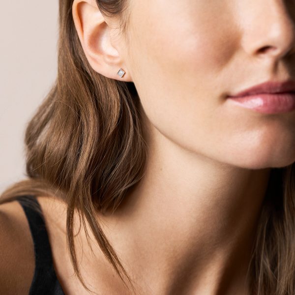 Fossil Hazel Paper Glitz Rose Gold-Tone Stainless Steel Stud Earrings - Preorder