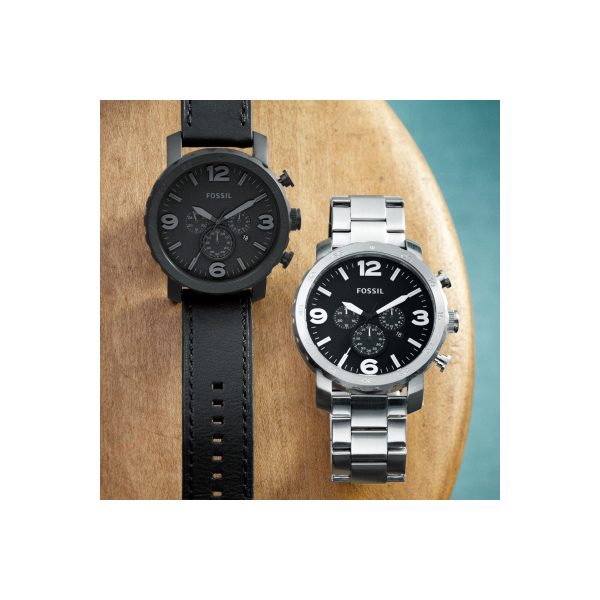 Fossil Nate 50mm Chronograph Leather Watch - Preorder