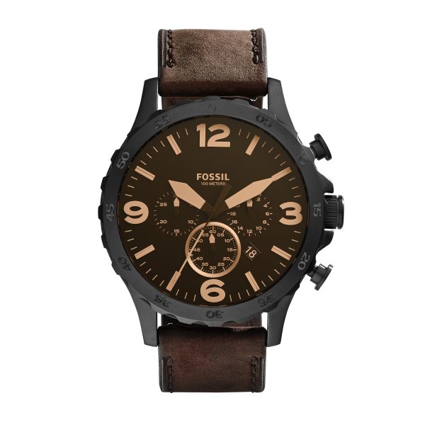 Fossil Nate 50mm Chronograph Leather Watch - Preorder