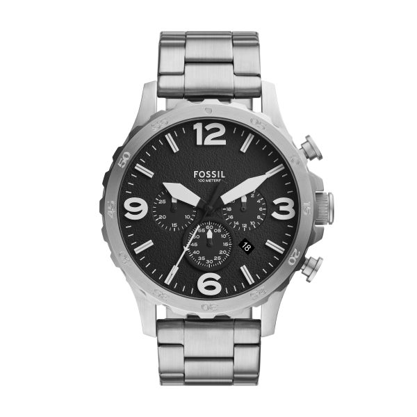 Fossil Nate 50mm Chronograph Stainless Steel Watch - Preorder