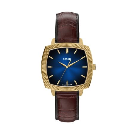 Fossil Nick Jonas x Fossil Machine Luxe 37mm Vignette Three-Hand Croco Leather Watch - Preorder