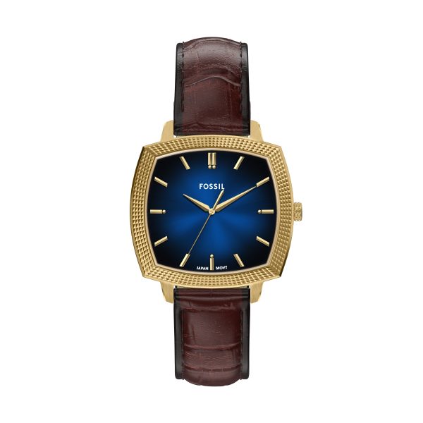 Fossil Nick Jonas x Fossil Machine Luxe 37mm Vignette Three-Hand Croco Leather Watch - Preorder
