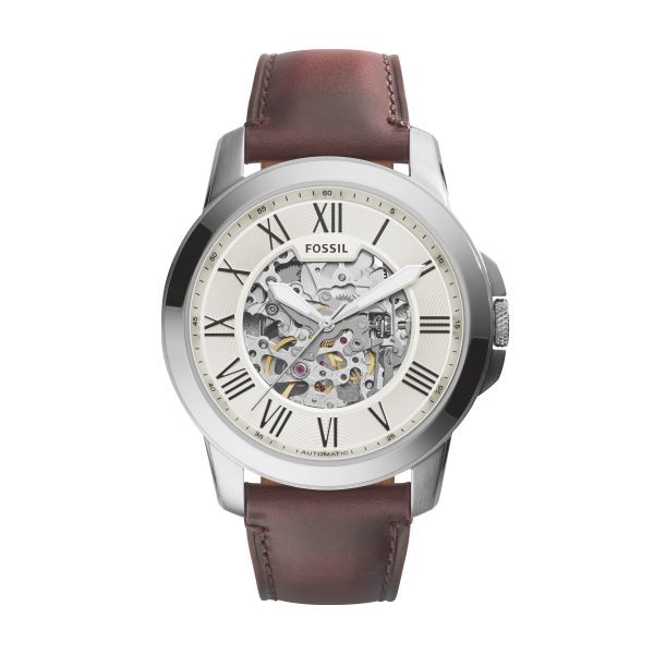 Fossil Grant 45mm Automatic Leather Watch - Preorder