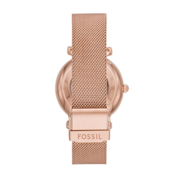 Fossil Carlie 35mm Automatic Stainless Steel Mesh Watch - Preorder