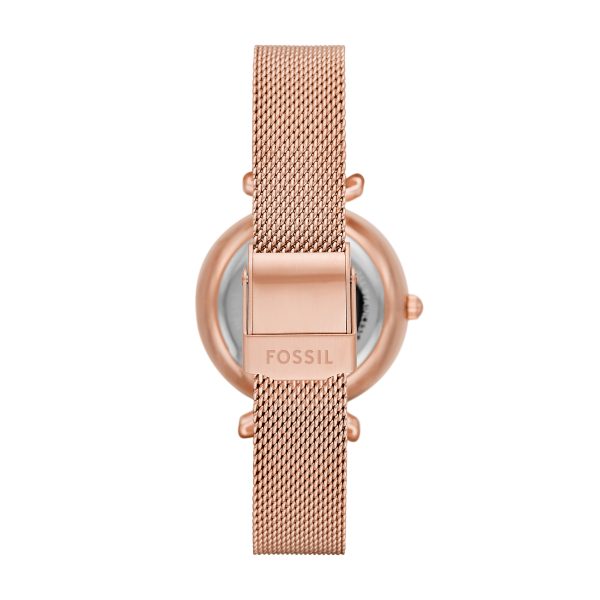 Fossil Carlie 28mm Automatic Stainless Steel Mesh Watch - Preorder