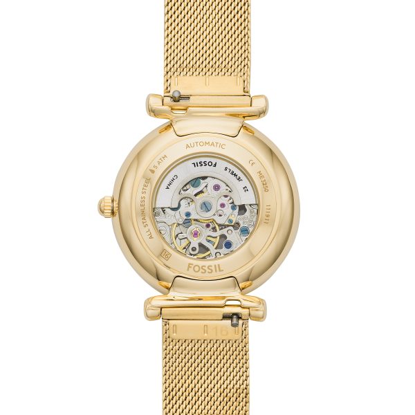 Fossil Carlie 35mm Automatic Stainless Steel Mesh Watch - Preorder