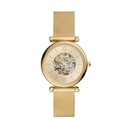 Fossil Carlie 35mm Automatic Stainless Steel Mesh Watch - Preorder