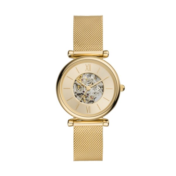 Fossil Carlie 35mm Automatic Stainless Steel Mesh Watch - Preorder
