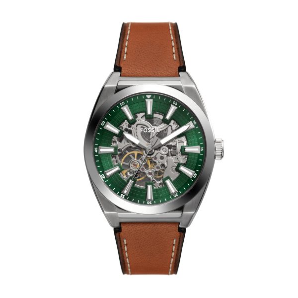 Fossil Everett 42mm Automatic Leather Watch - Preorder