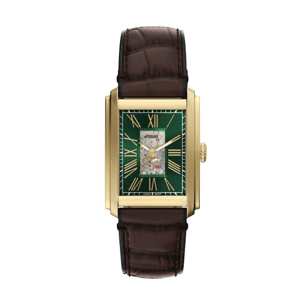 Fossil Carraway 30mm Automatic Croco Leather Watch - Preorder