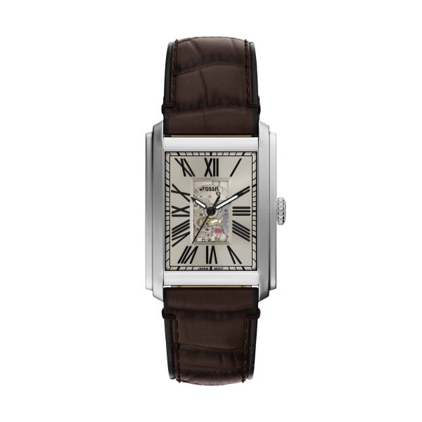 Fossil Carraway 30mm Automatic Croco Leather Watch - Preorder