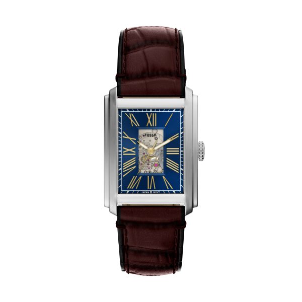 Fossil Carraway 30mm Automatic Croco Leather Watch - Preorder