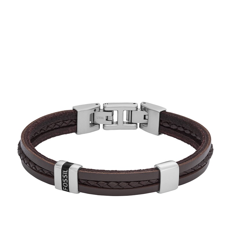 Fossil men's brown leather bracelet Father's Day 2026
