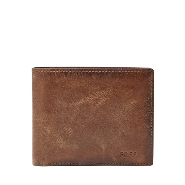 Fossil Derrick Leather RFID Large Coin Pocket Bifold Wallet - Preorder