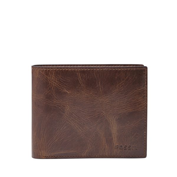 Fossil Derrick Leather RFID Large Coin Pocket Bifold Wallet - Preorder