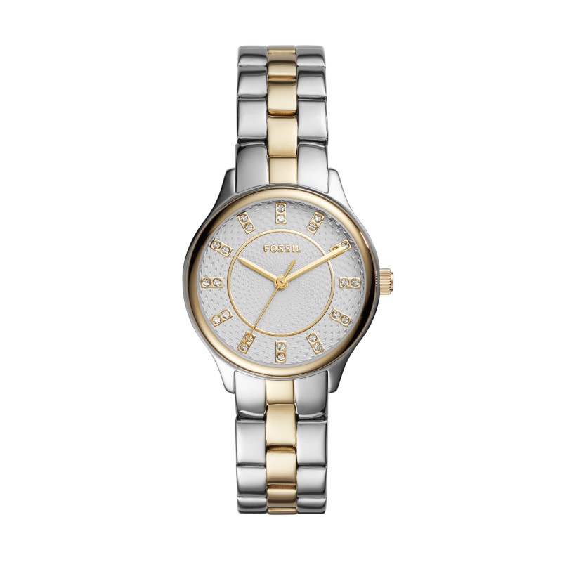 Fossil Modern Courier BQ3849 two tone silver gold stainless steel watch