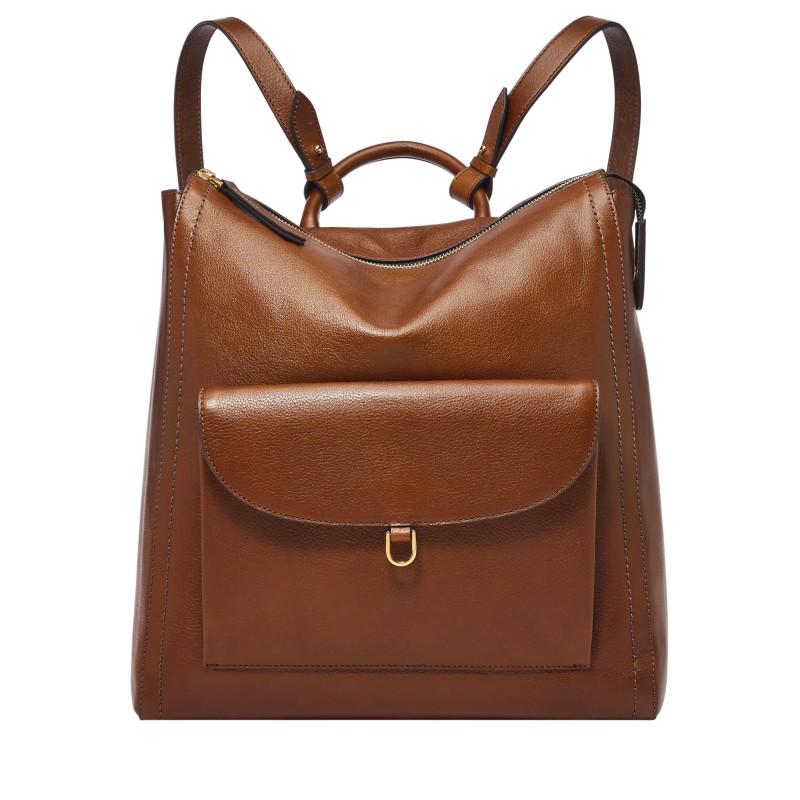 Fossil Parker Leather Convertible Backpack black brown 2026