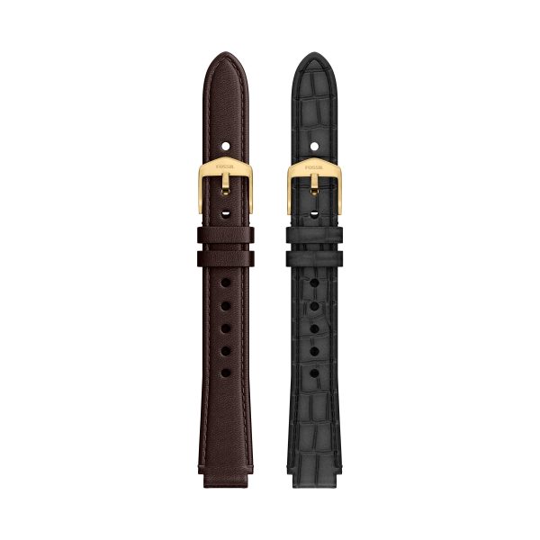 Fossil 12mm Black And Brown Leather Raquel Strap Set - Preorder