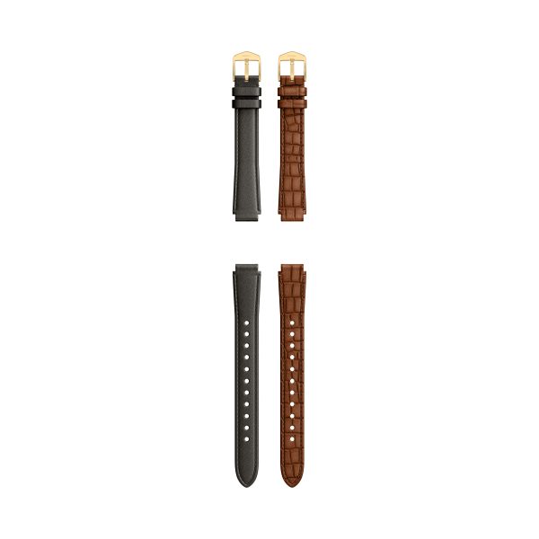 Fossil 12mm Black And Brown Leather Raquel Strap Set - Preorder